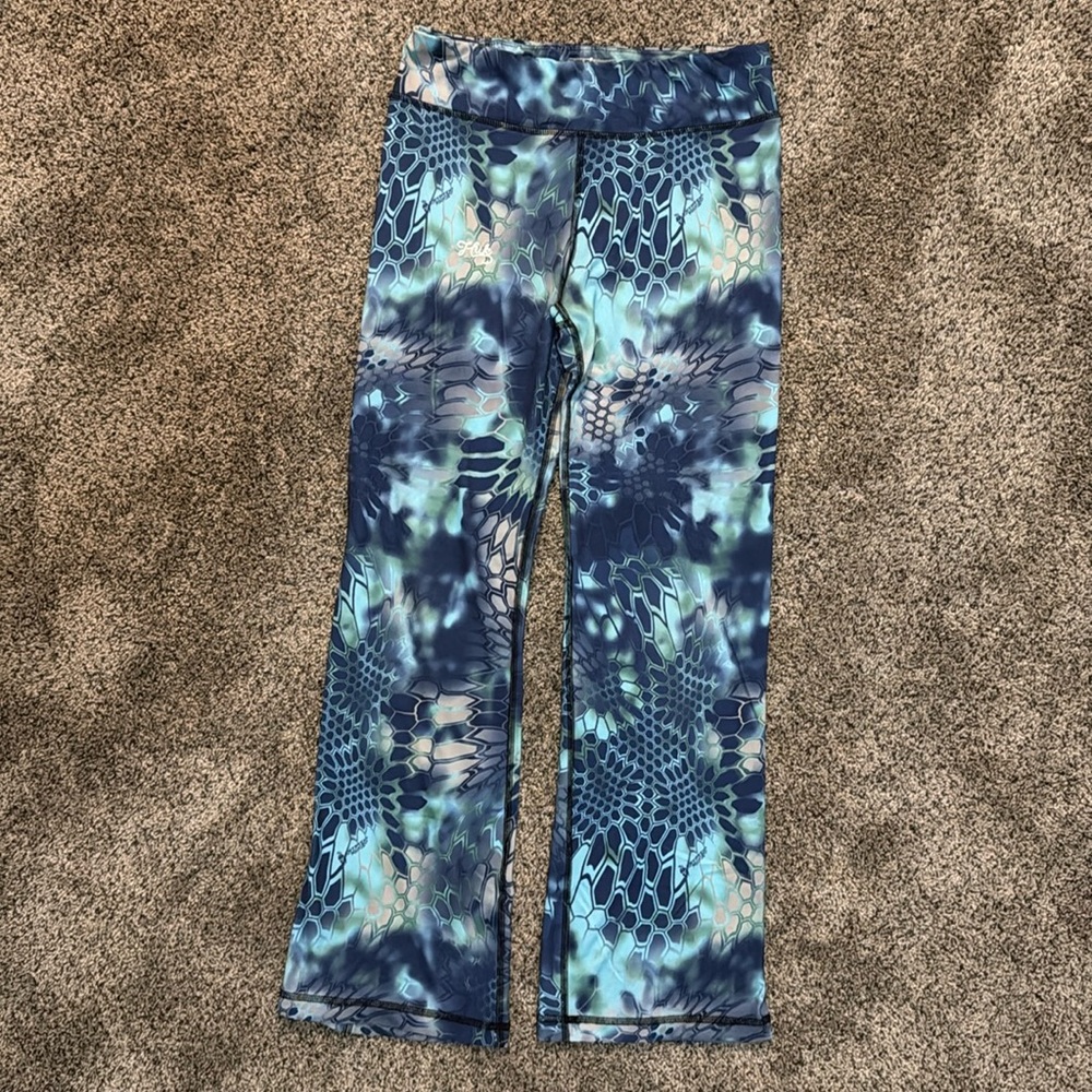 Huk Performance Leggings Stretch Blue Kryptek Yoga Pants S
